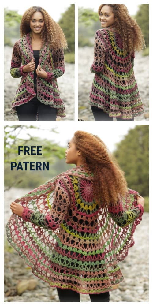 Fall Festive Circle Jacket Free Crochet Patterns