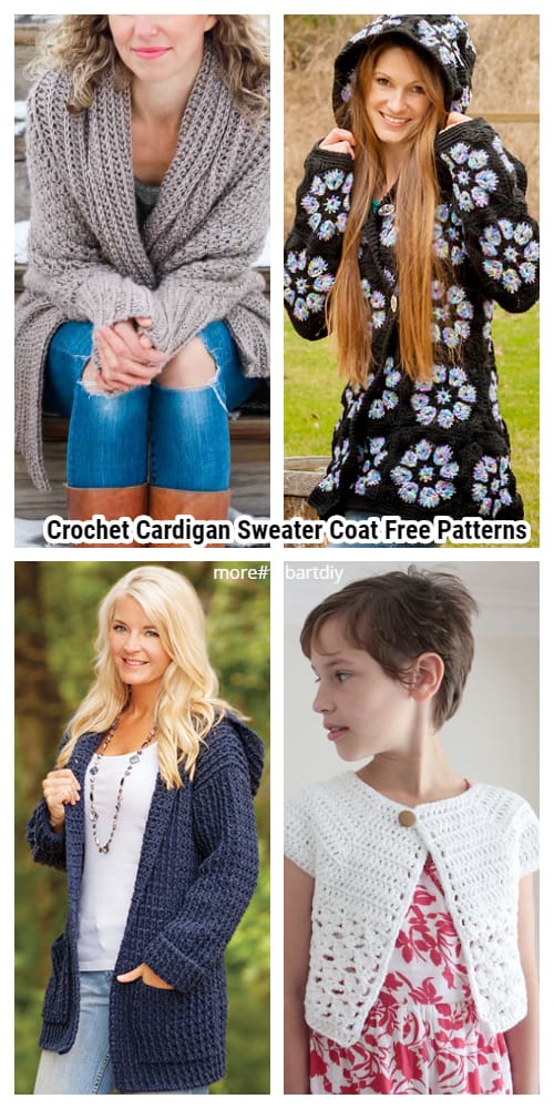 Crochet Cardigan Sweater Coat Free Patterns