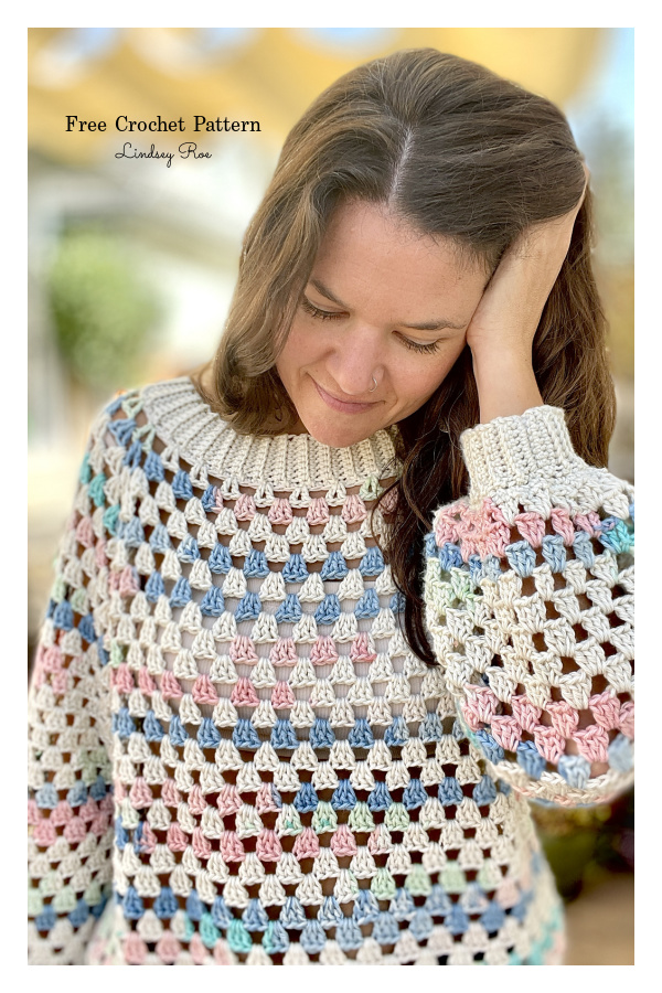 Isla Granny Stitch Sweater Free Crochet Pattern