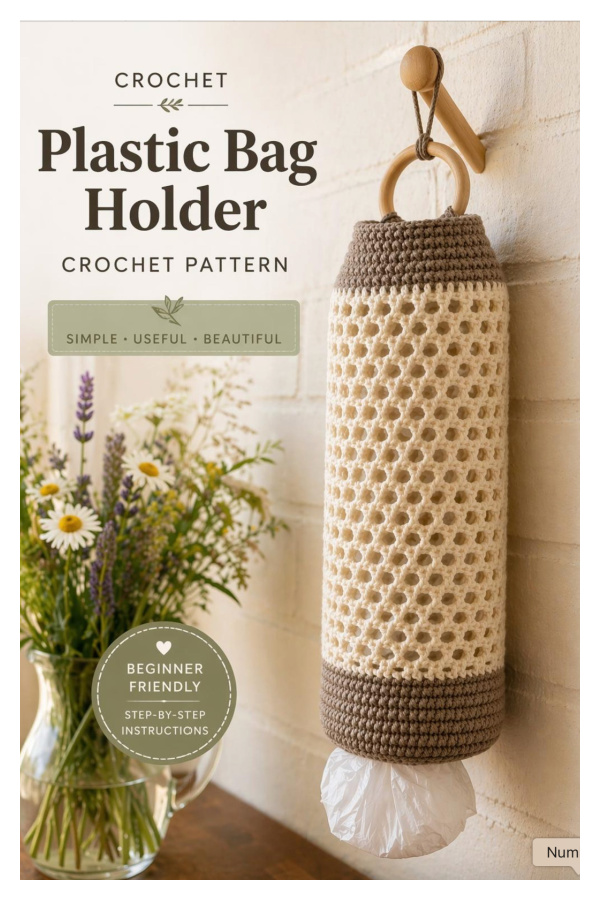 Farmhouse Kitchen Plastic Bag Holder Crochet Patterns