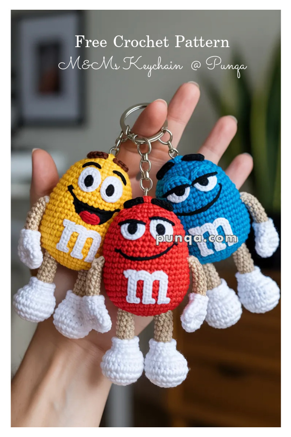M&Ms Keychain Free Crochet Pattern