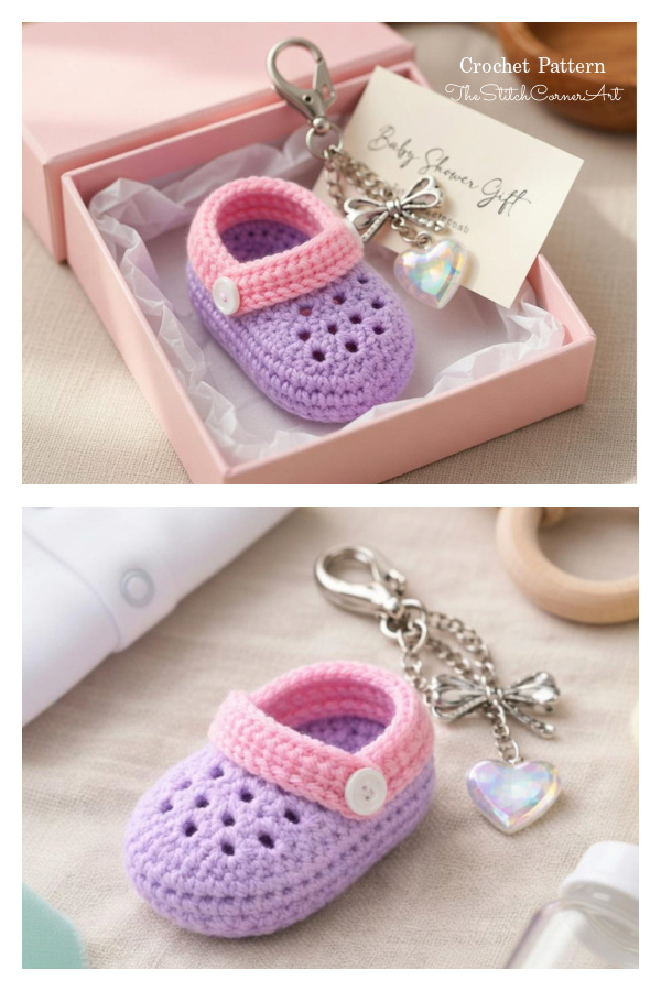 Mini Clogs Keychain Charm Crochet Patterns