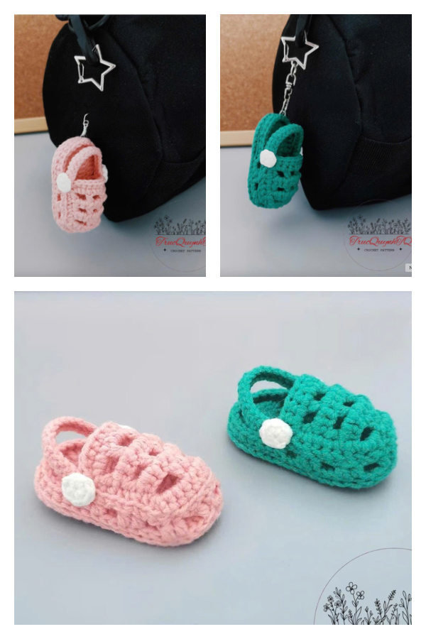 Tiny Clogs Keychain Crochet Patterns