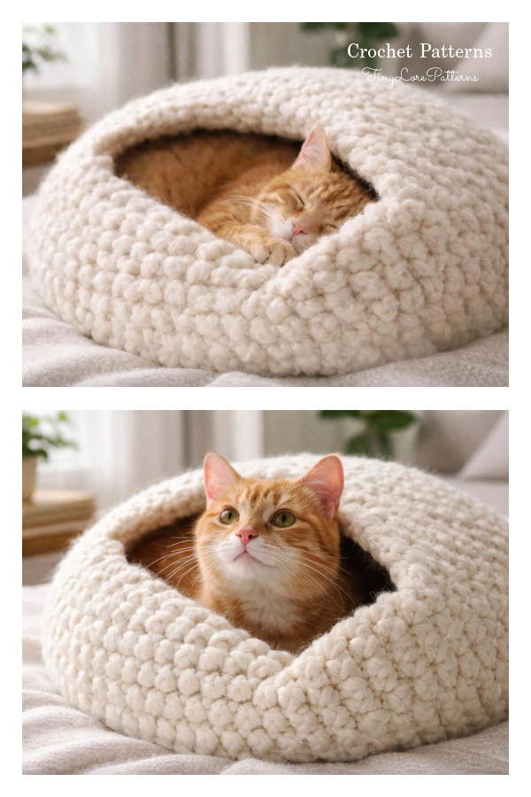 Beginner Friendly Cozy Cat House Bed Crochet Pattern