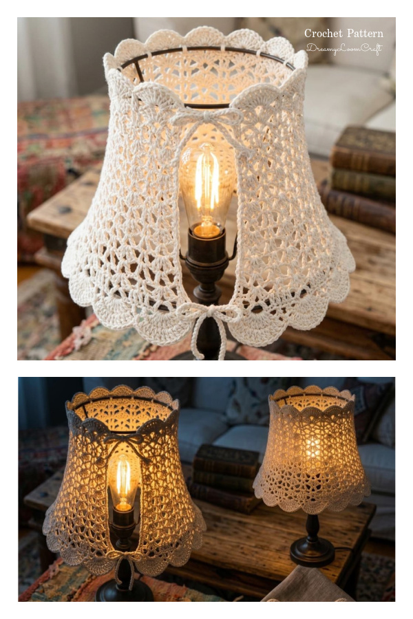BOHO Lace Lampshade Cover Crochet Pattern