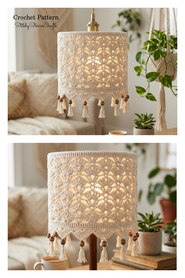 Lace Drum Lamp Cover Crochet Pattern