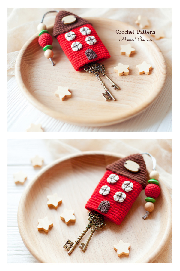 Tiny House Key Cover (Holder) Crochet Pattern