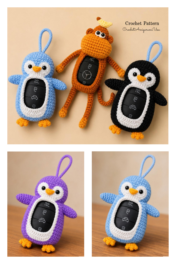 Cute Key Cover Bundle Crochet Pattern