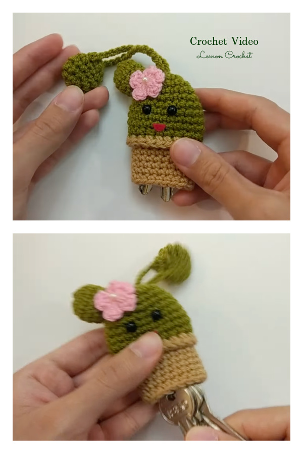 Cactus Keychain Crochet Video Tutorial