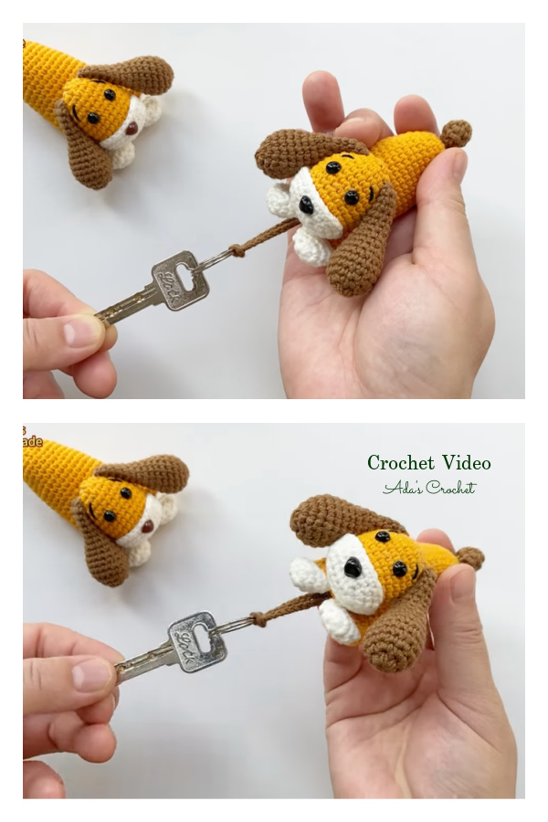 Cute Dog Key Cover Crochet Video Tutorial