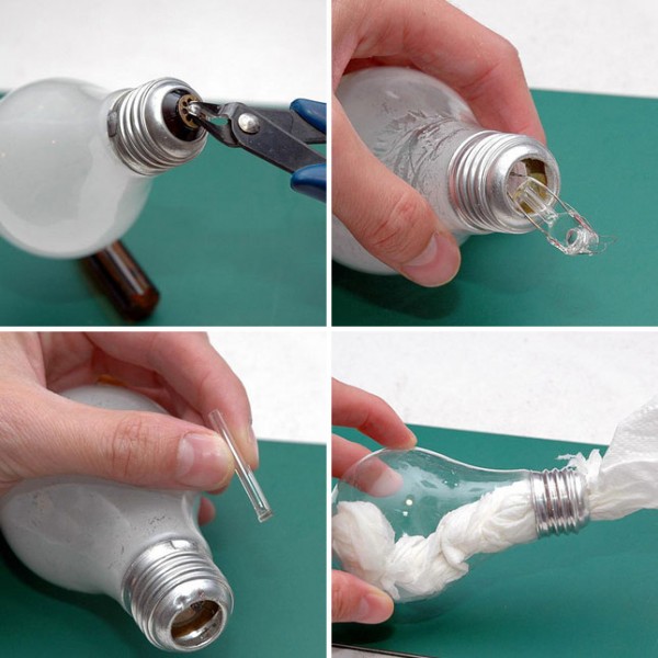 30 Fabulous DIY Light bulb Recycling Ideas and Projects0 - tip to clean used lightbulb