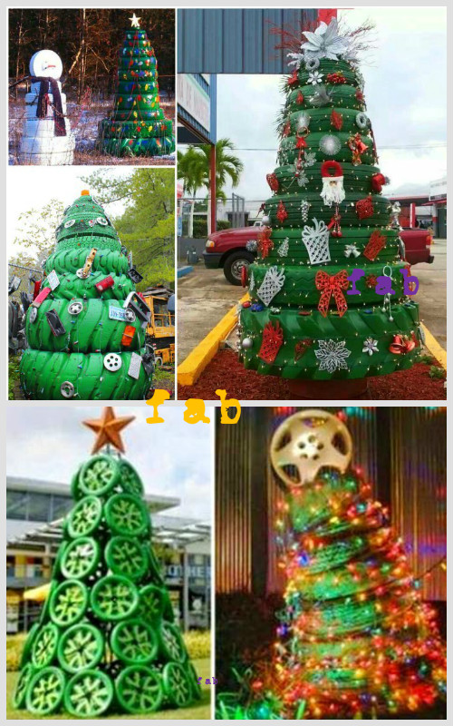 DIY Christmas Tire Decoration Ideas-DIY Tire Christmas Tree Tutorial