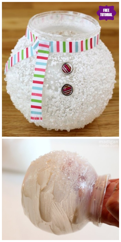 DIY Epsom Salt Fish Bowl Snowman Tutorial