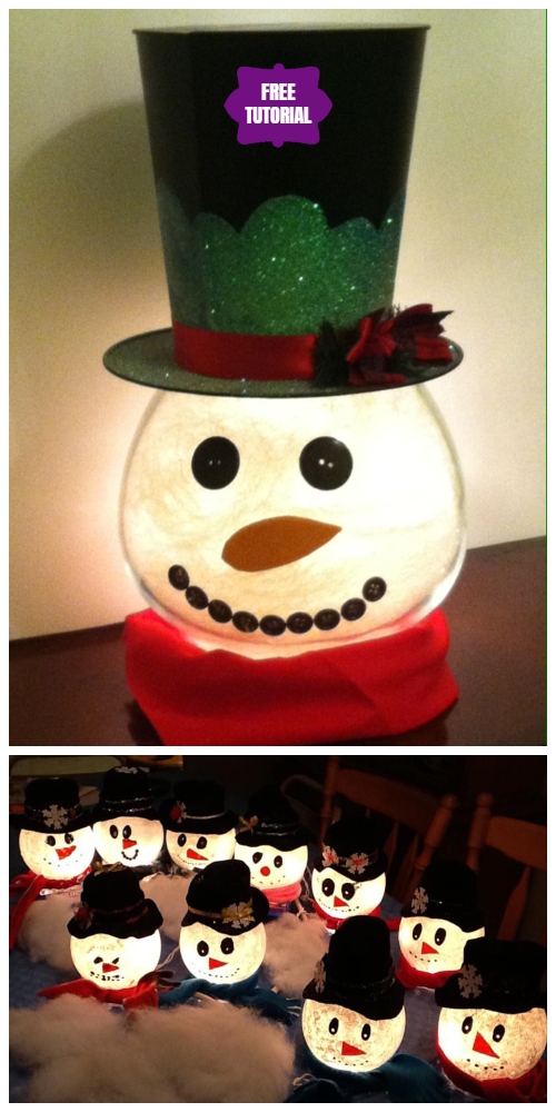 DIY Lighted "Goldfish Bowl" Snowman Tutorial 