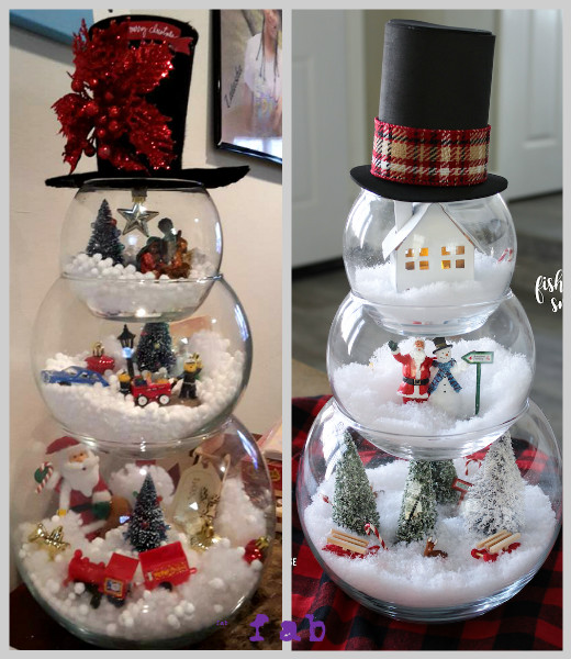 DIY Fish Bowl Snowman Christmas Decoration Crafts Tutorial-Video