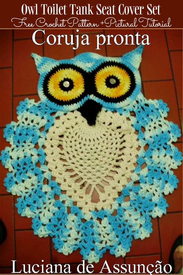 Owl Toilet Tank Seat Cover Set Free Crochet Pattern + Video