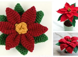 Christmas Crochet Poinsettia Flower Free Patterns + Video Christmas Crochet Poinsettia Flower Free Patterns + Video