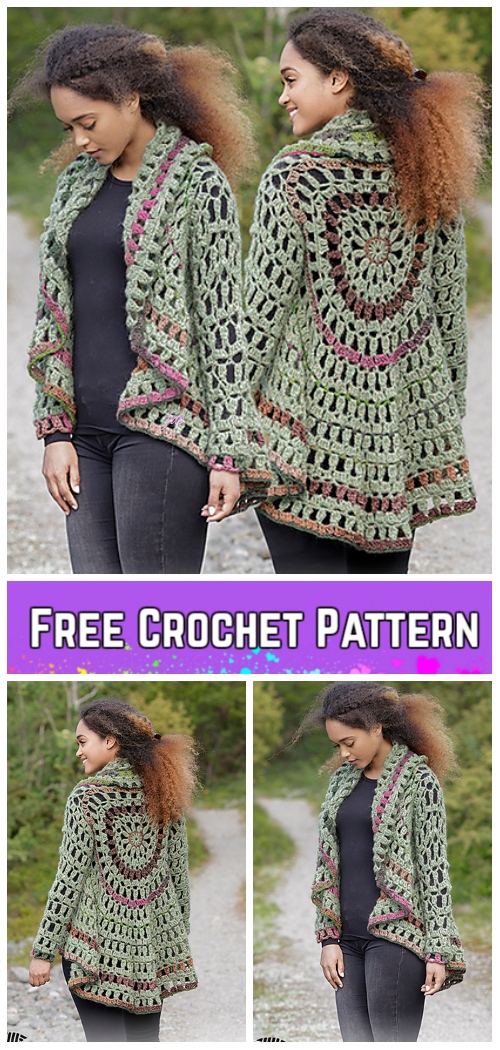 Crochet Forest Cycle Jacket Free Crochet Pattern