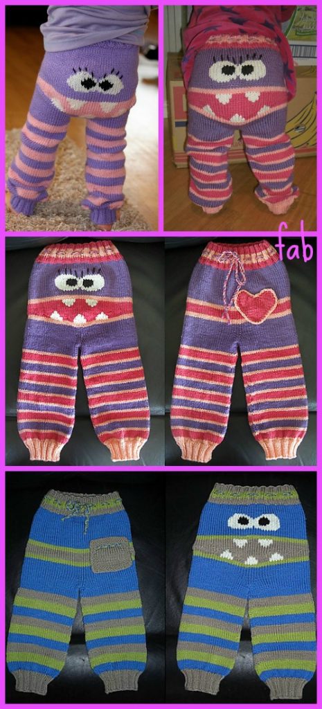 Knit Kids Monster Pants Longies Free Patterns 