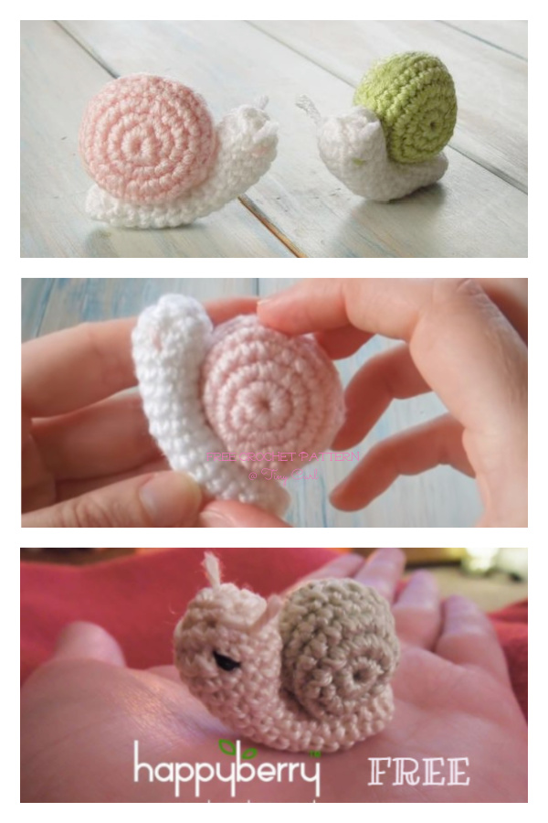 Amigurumi Tiny Snail Free Crochet Patterns + Video