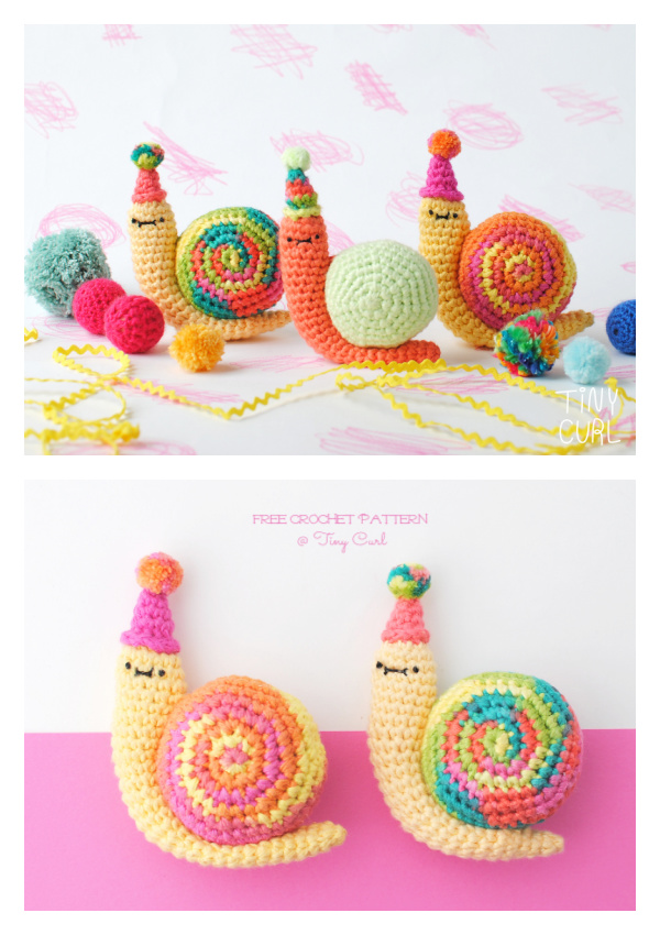Amigurumi Party Snail Free Crochet Patterns
