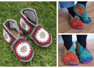 Crochet Granny Hexagon Slippers Free Patterns + Video Crochet Granny Hexagon Slippers Free Patterns + Video
