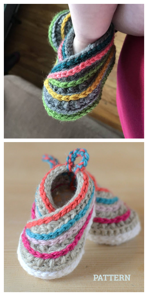 Baby Kimono Slipper Booties Crochet Patterns + Video