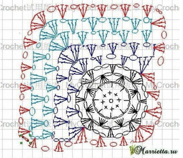 Crochet Mitered Daisy Flower Blanket Free Diagram+ Video 