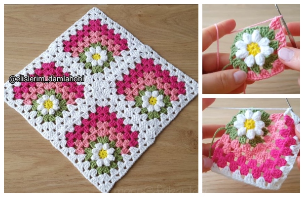 DIY Vintage Crochet Daisy Motif Blanket Free Pattern