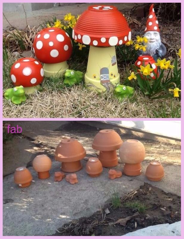 DIY Clay Pot Mushroom Toadstool Tutorials
