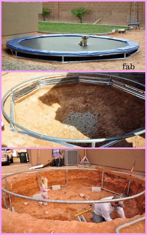 Sink Trampoline In The Ground Round Designs