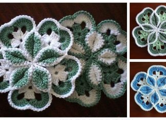 Starburst Flower Hotpad Free Crochet Pattern + Video Crochet Starburst Flower Hotpad Free Crochet Pattern + Video
