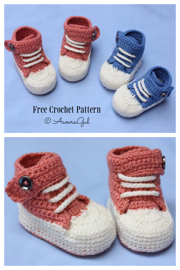 Converse Baby Sneakers Shoes Free Crochet Patterns