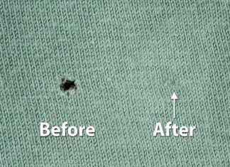Quick No Sew Trick to Repair T-shirt Holes with Iron-Video Quick No Sew Trick to Repair T-shirt Holes tutorial