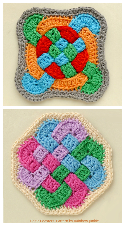 Patriotic Crochet Coasters - Celtic Knot Crochet