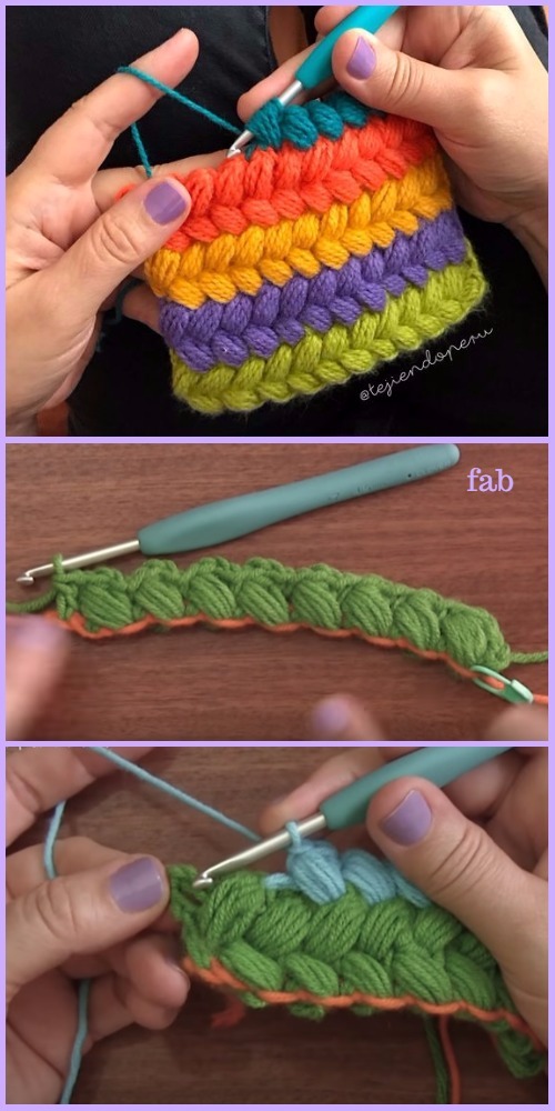 Crochet Braided Puff Stitch Free Pattern Tutorial