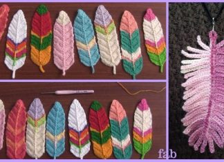 Reversible Feathers Free Crochet Patterns + Video Crochet Feathers Free Patterns-Video