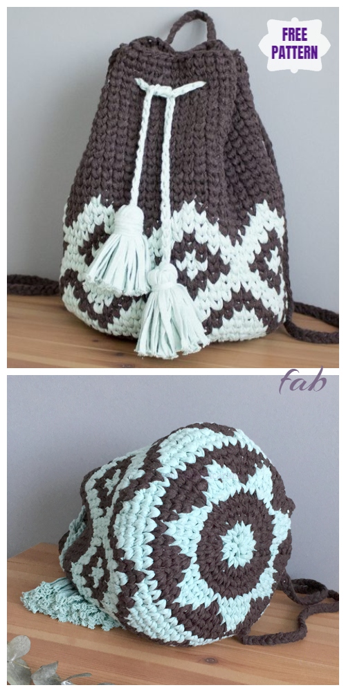 Crochet Mochila Boho Backpack Free Crochet Pattern - Video