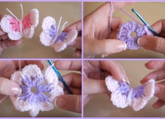 Easy Crochet 3D Butterfly Free Pattern-Video DIY Crochet 3D Butterfly Free Pattern-Video