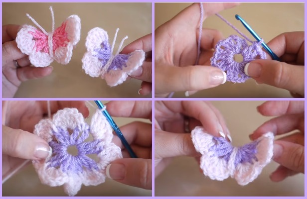 fabartdiy DIY Crochet 3D Butterfly Free Pattern-Video
