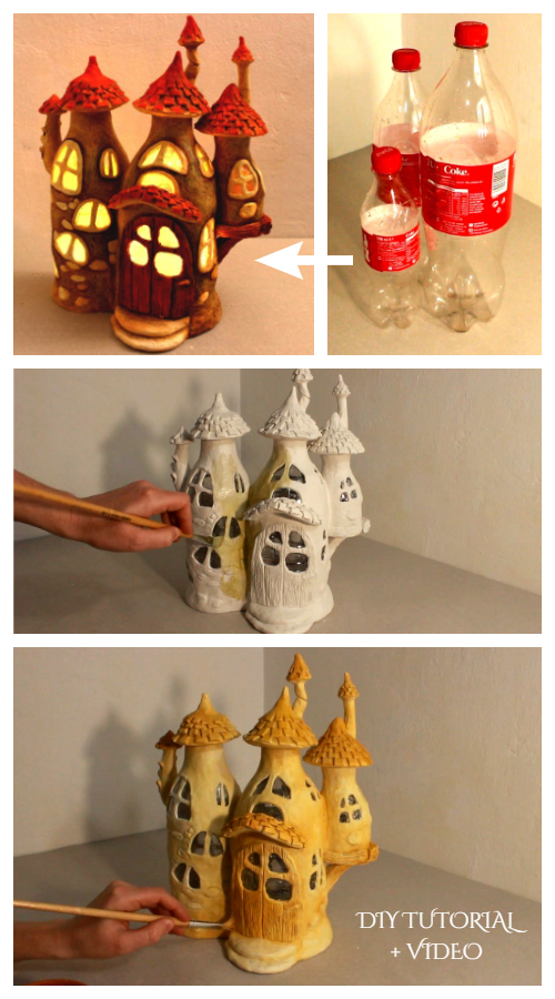 DIY Enchanted Fairy House Lamp from Plastic Bottle Tutorial + Video