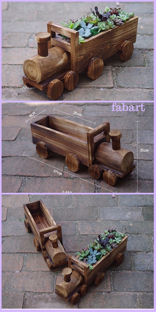 DIY Wood Crate Train Planter Tutorial