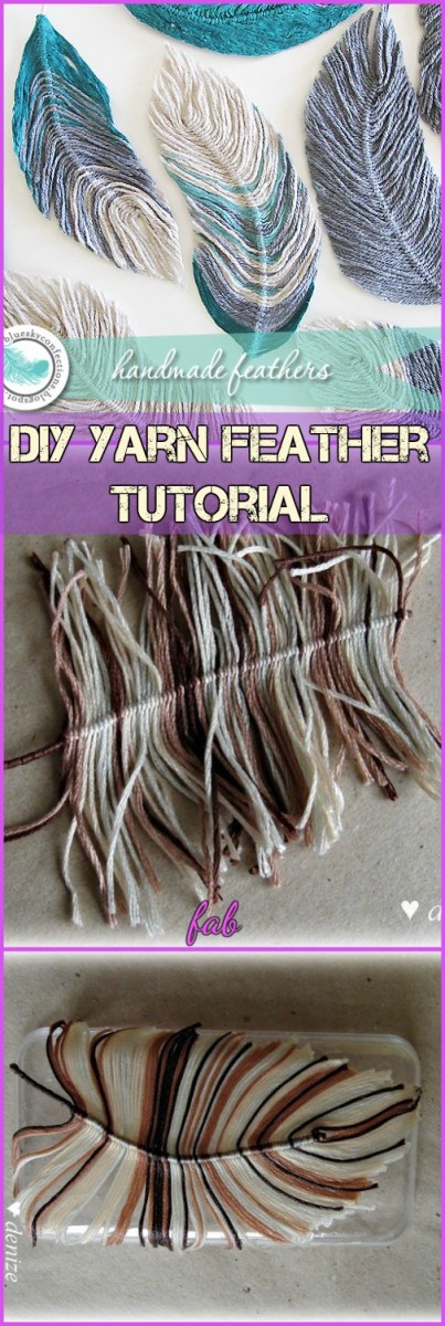 DIY Woolen Feather for Decoration, Feathers made out of yarn