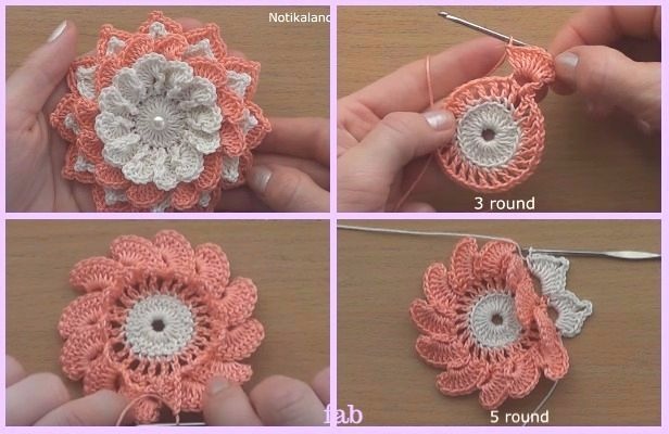 crochet flower pattern video