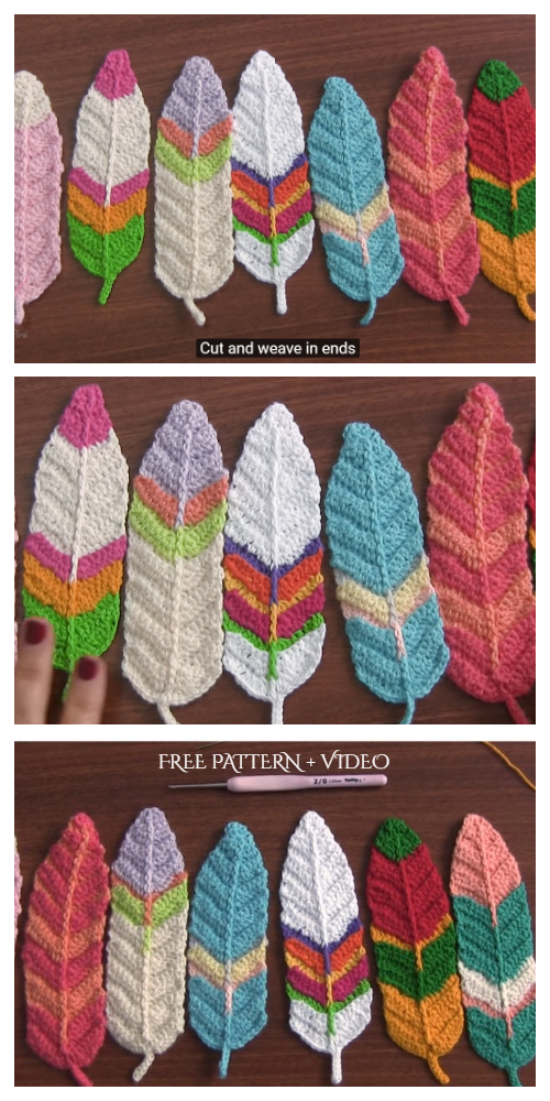 Crochet Feathers Free Patterns Tutorials Video