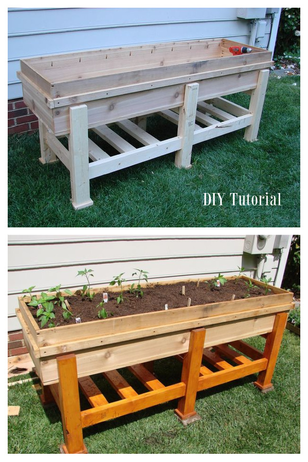 DIY Waist High Wood Planter Box Tutorial