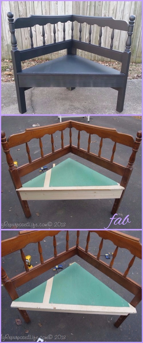 DIY Headboard Corner Bench Tutorials