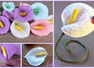 Calla Lily Flower Free Crochet Patterns + Video fabartdiy Crochet Calla Lily Flower Free Pattern–Video f