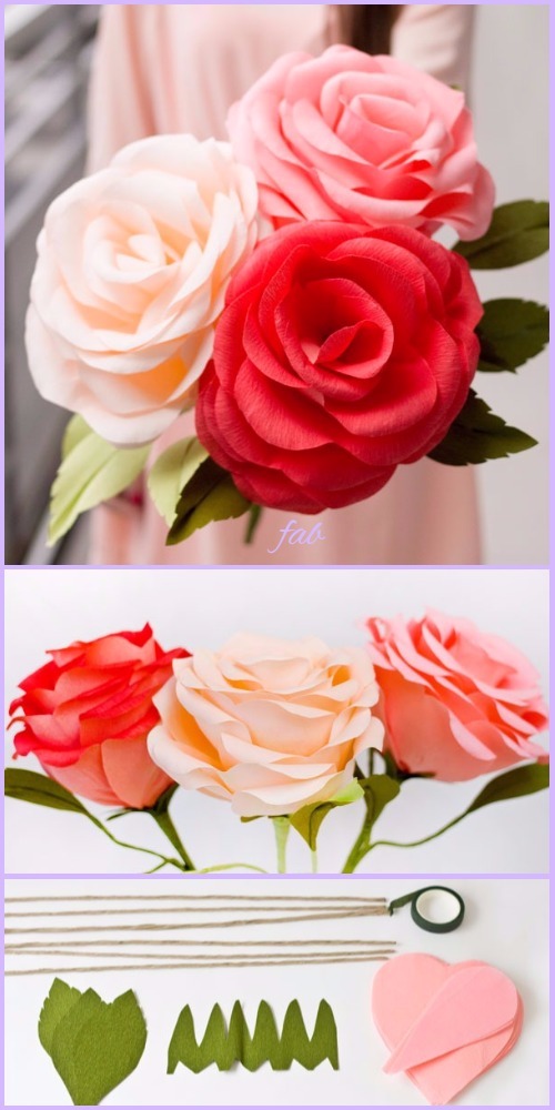 DIY Giant Crepe Paper Rose Tutorial-Video