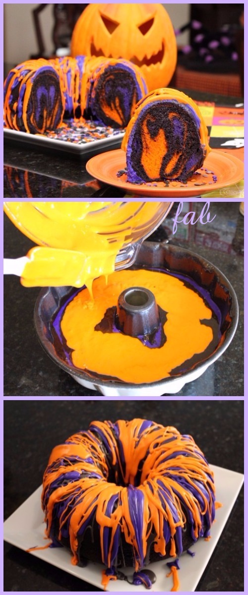 DIY Halloween Rainbow Party Bundt Cake Tutorial